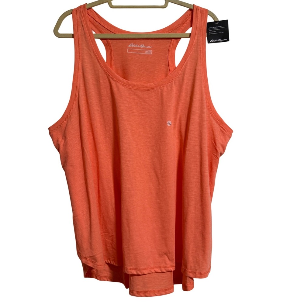 Eddie Bauer Womens Tryout Racerback Tank Top Orange Flamingo 2XL NWT‎
